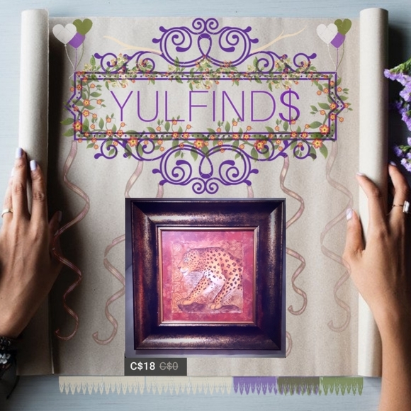 Leopard frame signed by "Jena Cook"(?) - Picture 6 of 6